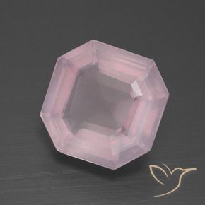 9,17 ctw natürlicher rose-rosa Rosenquarz, Oktagonschliff, Transparent