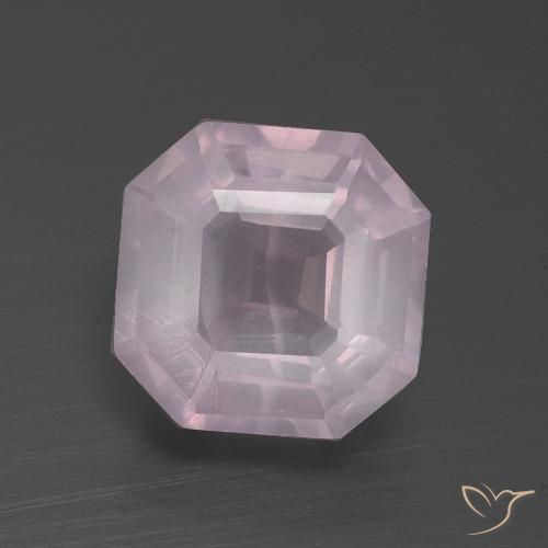 3.27ct Natürlicher Sehr helles Rosenrosa Rosenquarz, Smaragdschliff, Transparent