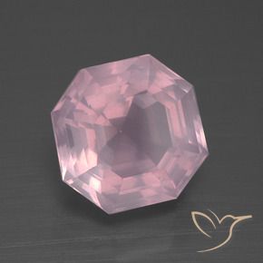 9,17 ctw natürlicher rose-rosa Rosenquarz, Oktagonschliff, Transparent