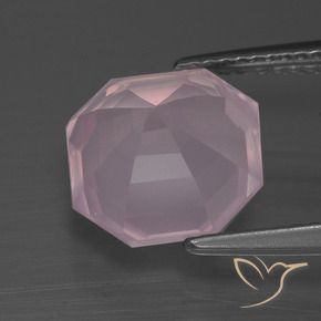 9,17 ctw natürlicher rose-rosa Rosenquarz, Oktagonschliff, Transparent