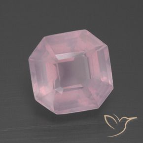 9,17 ctw natürlicher Mittelrosa Rosenquarz, Oktagonschliff, Transparent