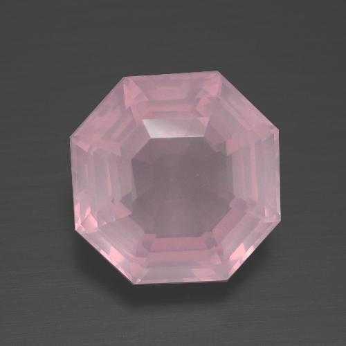 3,98 ctw natürlicher rosafarbener Rosenquarz, Smaragdschliff, Transparent