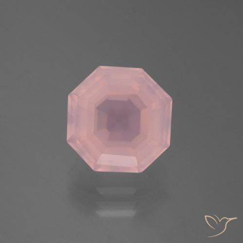 3.76ct Natürlicher Lebhaftes Rosa Rosenquarz, Smaragdschliff, Transparent
