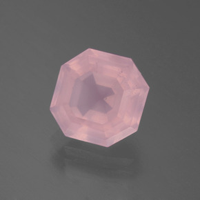3,98 ctw natürlicher Mittelrosa Rosa Rosenquarz, Smaragdschliff, Transparent