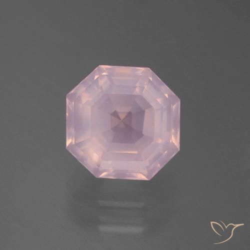 4.00ct Natürlicher hellrosa Rosenquarz, Smaragdschliff, Transparent
