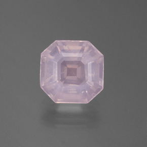 3,02 ctw natürlicher rosafarbener Rosenquarz, Smaragdschliff, Transparent