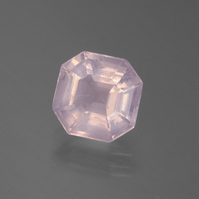 3,02 ctw natürlicher rosafarbener Rosenquarz, Smaragdschliff, Transparent
