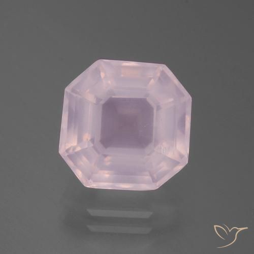5.41ct Natürlicher Helles Kirschrosa Rosenquarz, Smaragdschliff, Transparent