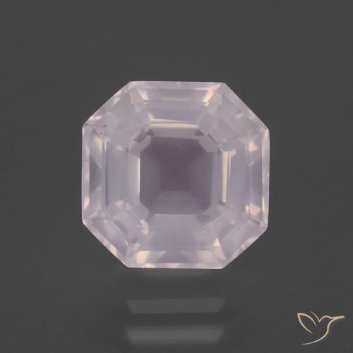 4.06ct Natürlicher hellrose-rosa Rosenquarz, Smaragdschliff, Transparent