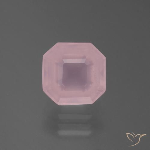 3.50ct Natürlicher Mittelrosa Rosa Rosenquarz, Smaragdschliff, Transparent