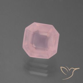 9,17 ctw natürlicher Mittelrosa Rosa Rosenquarz, Oktagonschliff, Transparent