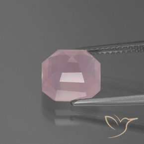 9,17 ctw natürlicher Mittelrosa Rosa Rosenquarz, Oktagonschliff, Transparent