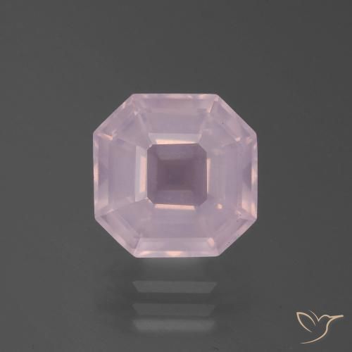 4.35ct Natürlicher hellrosa Rosenquarz, Smaragdschliff, Transparent
