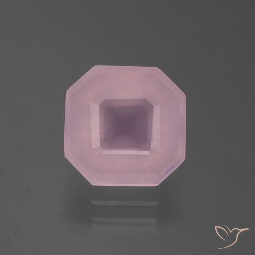 3.29ct Natürlicher rose-rosa Rosenquarz, Smaragdschliff, Transparent