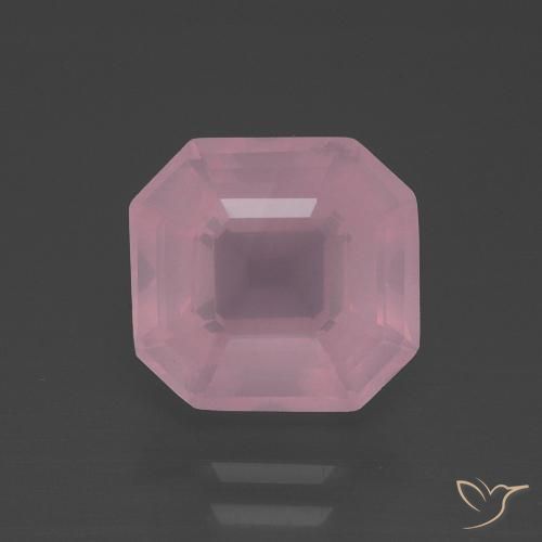 3.81ct Natürlicher Mittelrosa Rosenquarz, Smaragdschliff, Transparent
