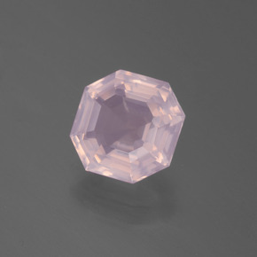 2,30 ctw natürlicher rosafarbener Rosenquarz, Smaragdschliff, Transparent