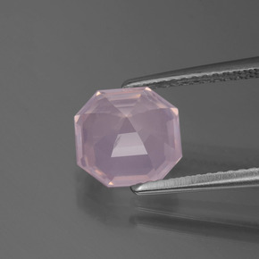 2,30 ctw natürlicher rosafarbener Rosenquarz, Smaragdschliff, Transparent