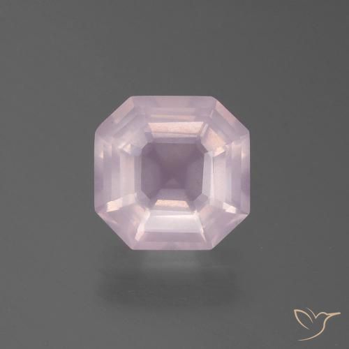 2.85ct Natürlicher hellrose-rosa Rosenquarz, Smaragdschliff, Transparent