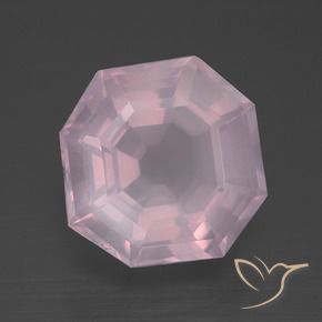 9,17 ctw natürlicher Kaugummi Rosa Rosenquarz, Oktagonschliff, Transparent