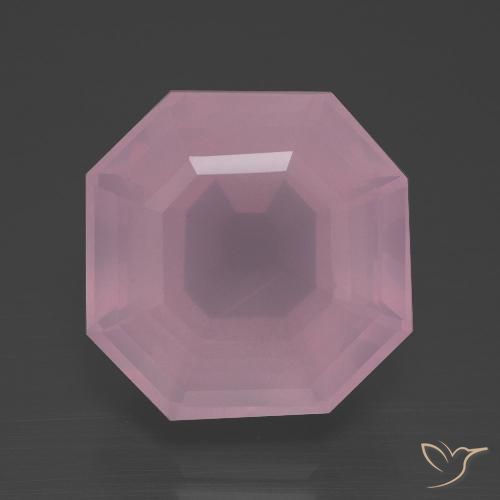 11.20ct Natürlicher hellrosa Rosenquarz, Smaragdschliff, Transparent