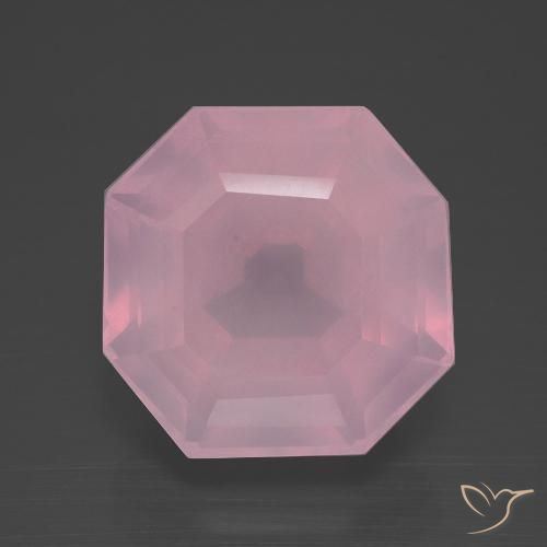 11.28ct Natürlicher Mittelrosa Rosa Rosenquarz, Smaragdschliff, Transparent
