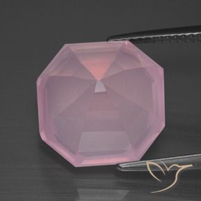 9,17 ctw natürlicher Mittelrosa Rosa Rosenquarz, Oktagonschliff, Transparent