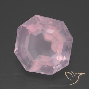 9,17 ctw natürlicher Kaugummi Rosa Rosenquarz, Oktagonschliff, Transparent
