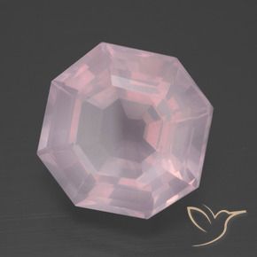 9,17 ctw natürlicher hellrosa Rosenquarz, Oktagonschliff, Transparent