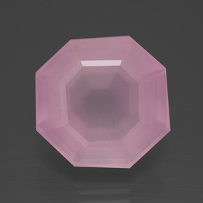 12,44 ctw natürlicher rosafarbener Rosenquarz, Smaragdschliff, Transparent