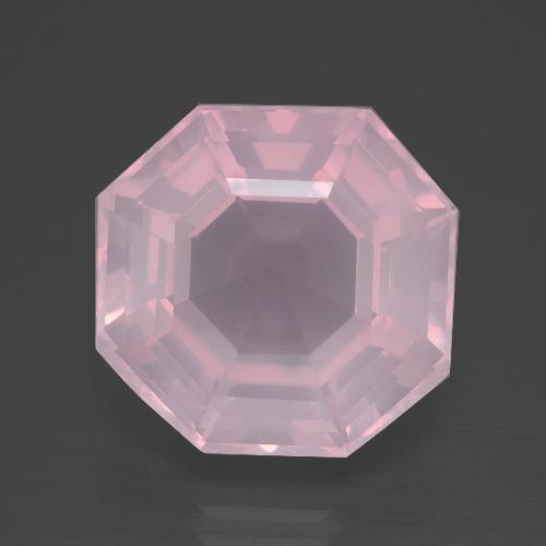 13,25 ctw natürlicher rosafarbener Rosenquarz, Smaragdschliff, Transparent