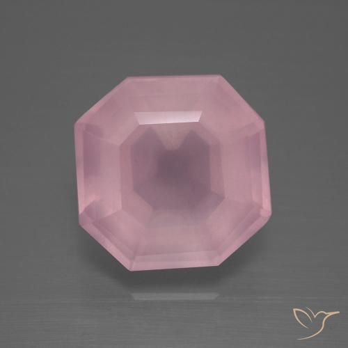 9.63ct Natürlicher Mittelrosa Rosa Rosenquarz, Smaragdschliff, Transparent