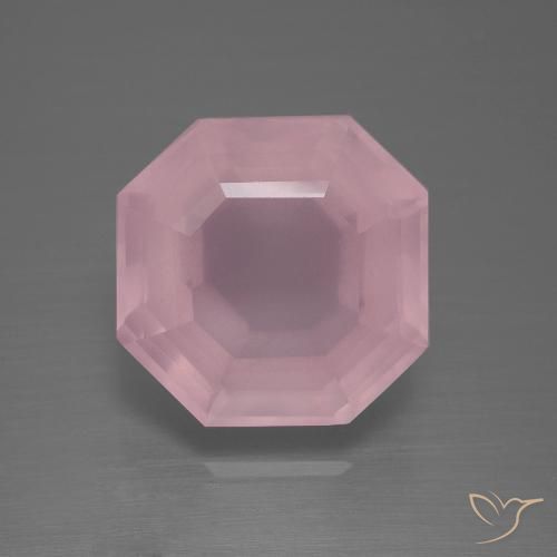 9.72ct Natürlicher Mittelrosa Rosa Rosenquarz, Smaragdschliff, Transparent