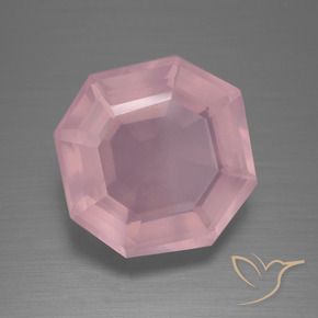 9,17 ctw natürlicher Mittelrosa Rosenquarz, Oktagonschliff, Transparent