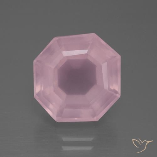 11.37ct Natürlicher Kaugummi Rosa Rosenquarz, Smaragdschliff, Transparent