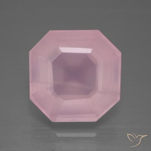 12.72ct Natürlicher Mittelrosa Rosa Rosenquarz, Smaragdschliff, Transparent