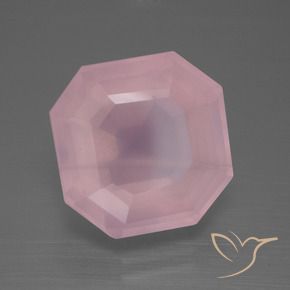 9,17 ctw natürlicher Mittelrosa Rosa Rosenquarz, Oktagonschliff, Transparent