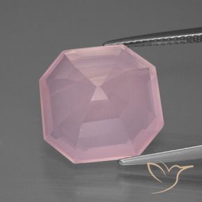 9,17 ctw natürlicher Mittelrosa Rosa Rosenquarz, Oktagonschliff, Transparent