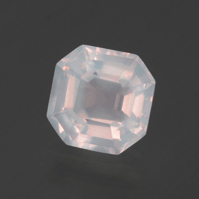 1,96 ctw natürlicher rosafarbener Rosenquarz, Smaragdschliff, Transparent
