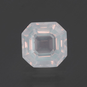 1,96 ctw natürlicher rosafarbener Rosenquarz, Smaragdschliff, Transparent