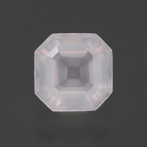 1,98 ctw natürlicher rosafarbener Rosenquarz, Smaragdschliff, Transparent