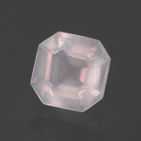1,98 ctw natürlicher rosafarbener Rosenquarz, Smaragdschliff, Transparent