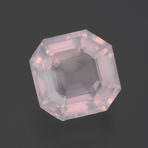 2,31 ctw natürlicher rosafarbener Rosenquarz, Smaragdschliff, Transparent