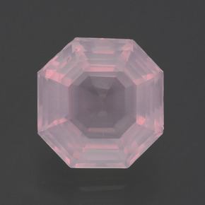 2,60 ctw natürlicher rosafarbener Rosenquarz, Smaragdschliff, Transparent