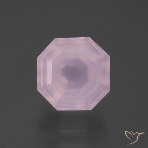 4.68ct Natürlicher Kaugummi Rosa Rosenquarz, Smaragdschliff, Transparent