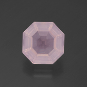 3,46 ctw natürlicher rosafarbener Rosenquarz, Smaragdschliff, Transparent