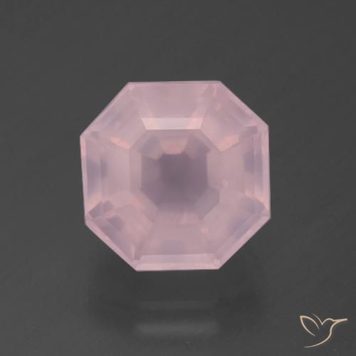 5.07ct Natürlicher rose-rosa Rosenquarz, Smaragdschliff, Transparent