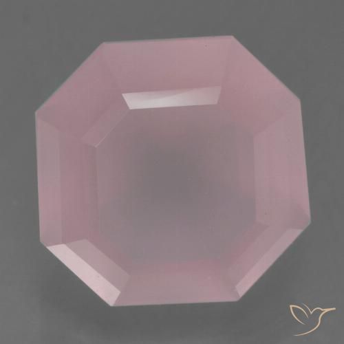 5.61ct Natürlicher Mittel-Dunkelrosa Rosenquarz, Smaragdschliff, Transparent