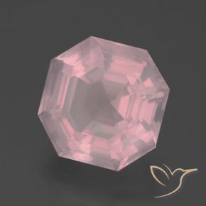 9,17 ctw natürlicher Mittelrosa Rosenquarz, Oktagonschliff, Transparent