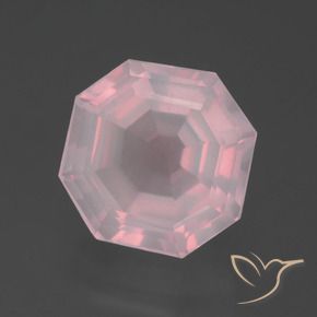 9,17 ctw natürlicher rose-rosa Rosenquarz, Oktagonschliff, Transparent
