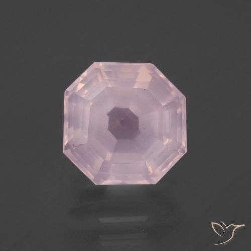 4.39ct Natürlicher hellrosa Rosenquarz, Smaragdschliff, Transparent